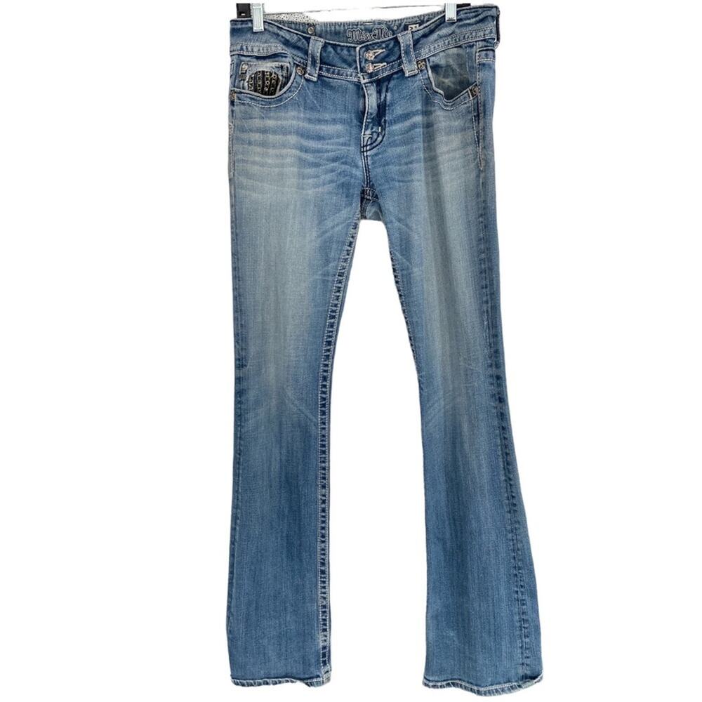 Miss Me Bootcut Embellished Distressed Low Rise Blue 31‎